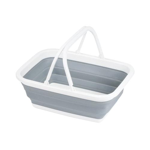 PEARL METAL Kitchen Mate HB-6357 Multi-Basket Bucket, Square, Foldable, Gray
