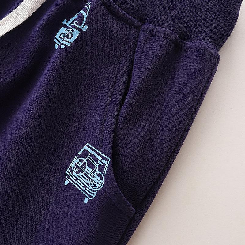 Pantalones deportivos largos para niño con estampado de otoño y bolsillos