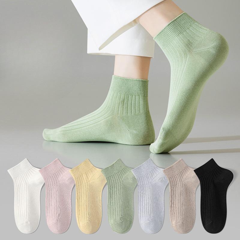 Female Spring and Summer Thin Cotton Sweat Absorbing Deodorizing Non Slip Breathable Socks