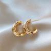 Rhinestone Tiger Eye Zircon Stud Earrings - Starry Brown Light Luxury High-End Design