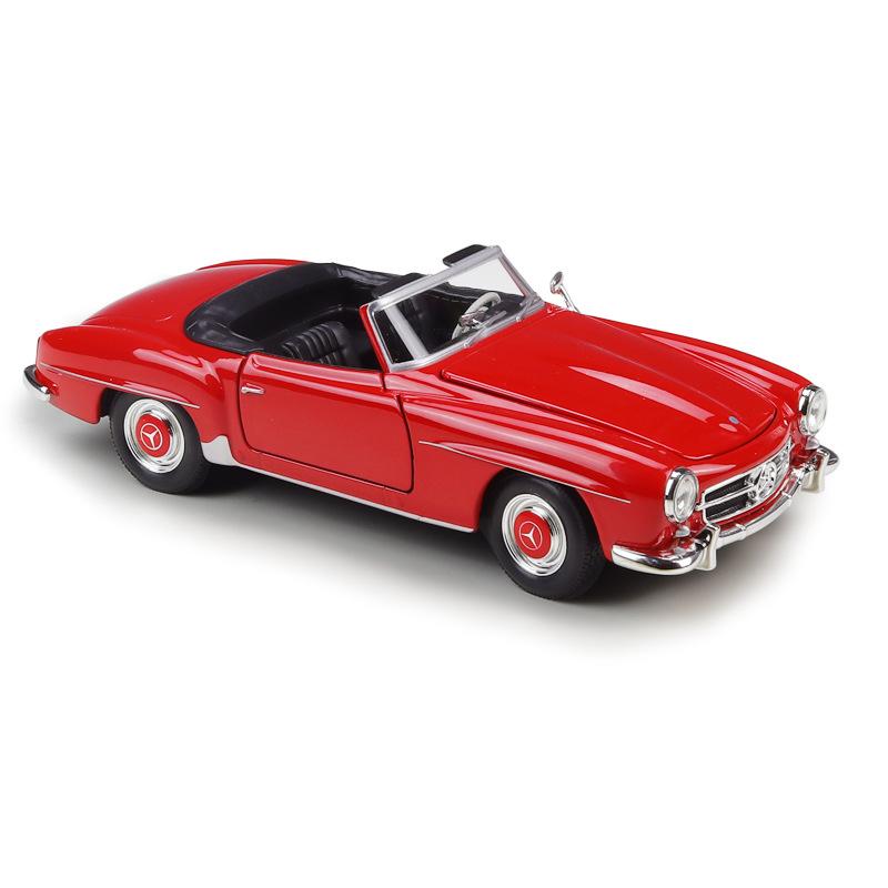 WELLY 1/24 1955 Mercedes-Benz 190 SL Alloy Roadster Sports Car Model Diecast Metal Classic Retro Old Car Vehicle Model Kids Gift