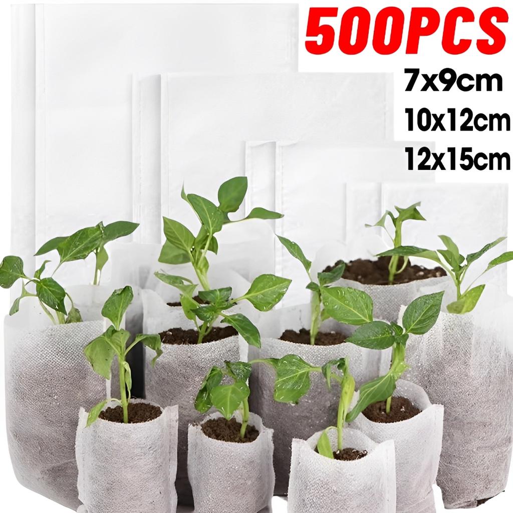 Degradable Plant Grow Bag Seed Nursery Bags Non-Woven Pouch Flower Fruit Vegetable Sapling Seedling Bags Pots Gardening Tools