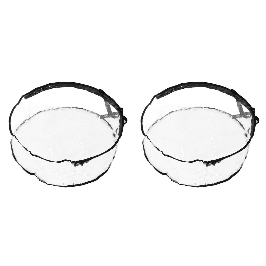 Wreath Storage Container Transparent Round Storage Bag Black Edge PVC Heavy Duty Storage Bag2PCS