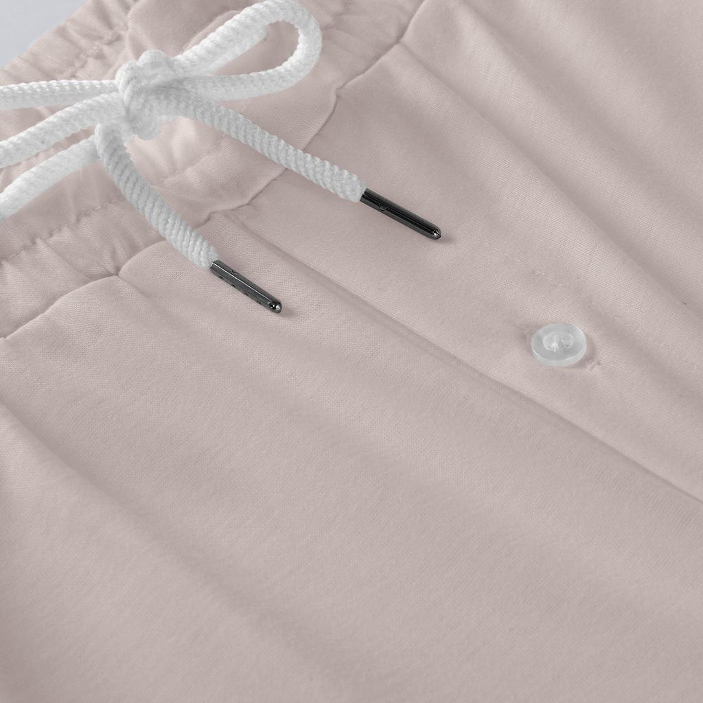 Men's Drawstring Pocket Cuffed Casual Pants Home Sleep Pants