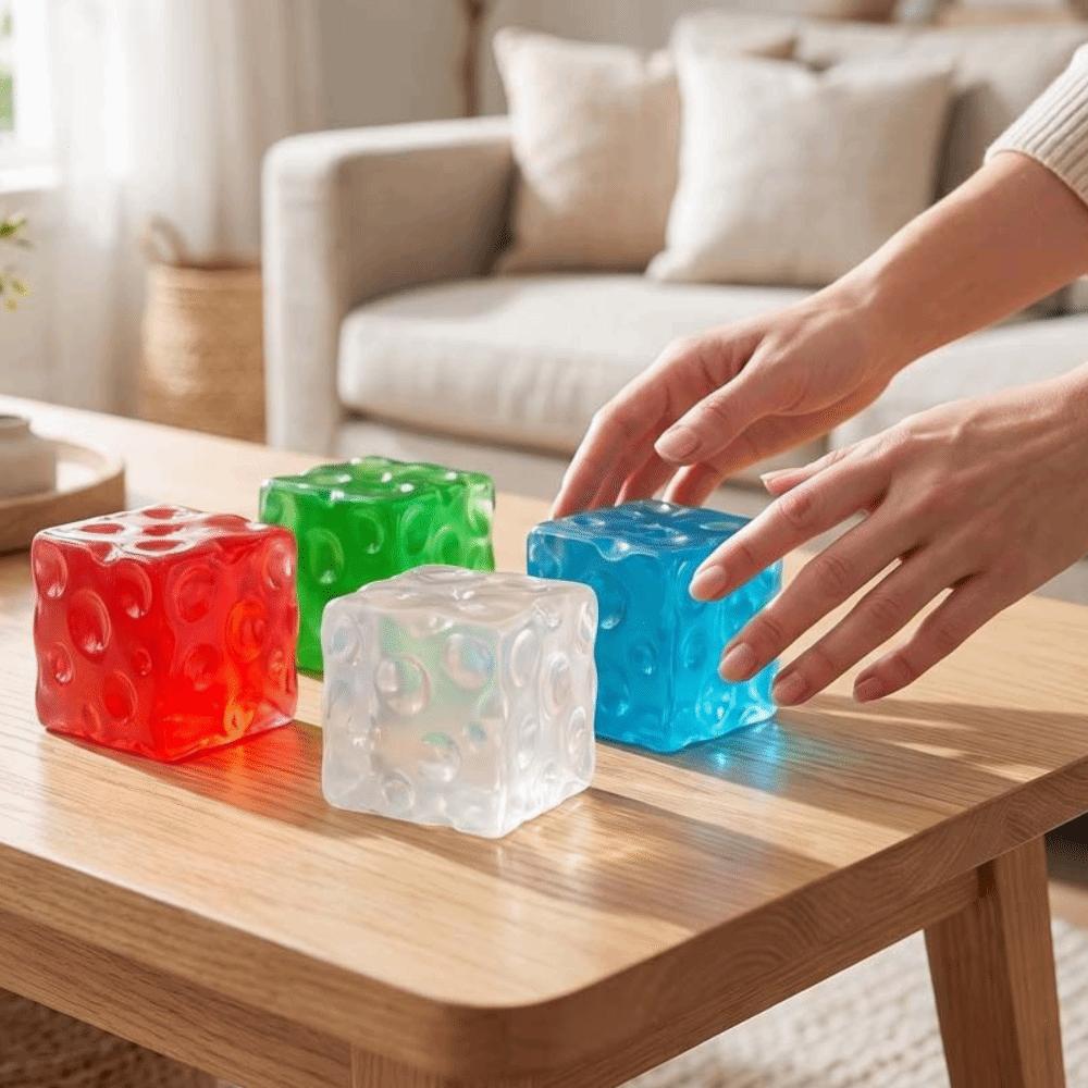 Super Soft Cheese Cube Ball Square Sensory Fidget Ball Simulated Cheese Squishy Toy Office