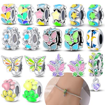 Original Copper Luminous Clawed Butterfly Glowing Stars Bead Fit Bracelet Charms Women Jewelry Diy Fine Gift Making