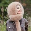 Winter Autumn New Women Casual Fashion Outdoor Keep Warm Faux Fox Fur Protect Ears Tail Russian Snow Hat Cap Collar Scarf  Wrap Shawl
