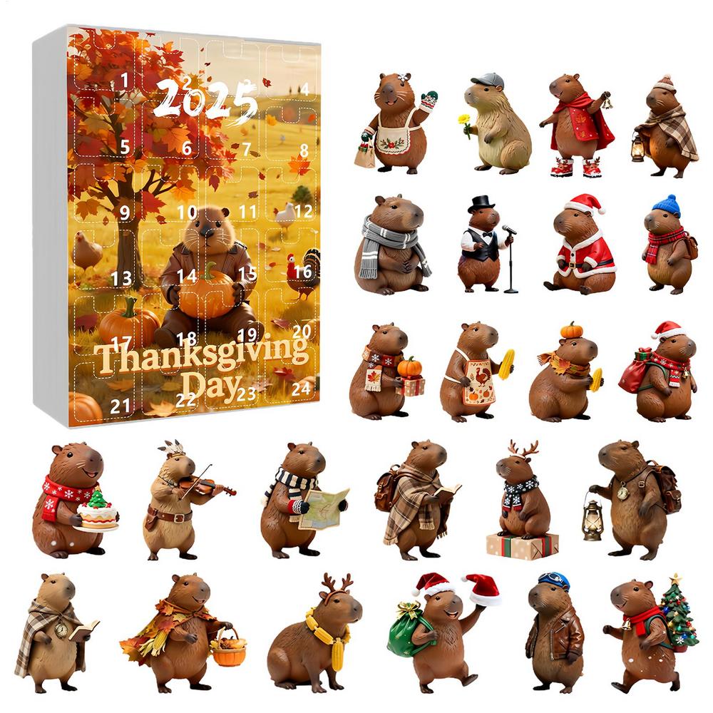 

Календарь обратного отсчета до Рождества с капибарой, 24 дня, адвент-украшение, 2D акрил, милый праздничный декор для дома, елки, для детей, подростков, взрослых, подарок other