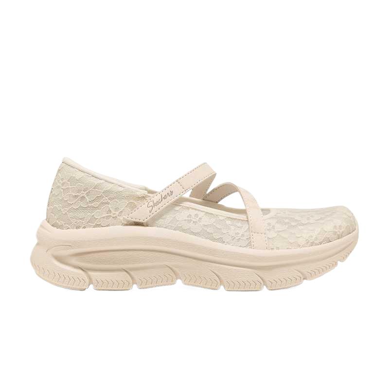 Skechers Scarpe Mary Jane con Zeppa Stringate Colore Unico in Pelle Sintetica e Mesh Comfort Moderno Donna 159521-OFWT