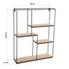Étagère murale de style industriel Mumbai - 50,5 x 40 x 11 cm - avec 4 étagères en bois et métal - Marron - Versa