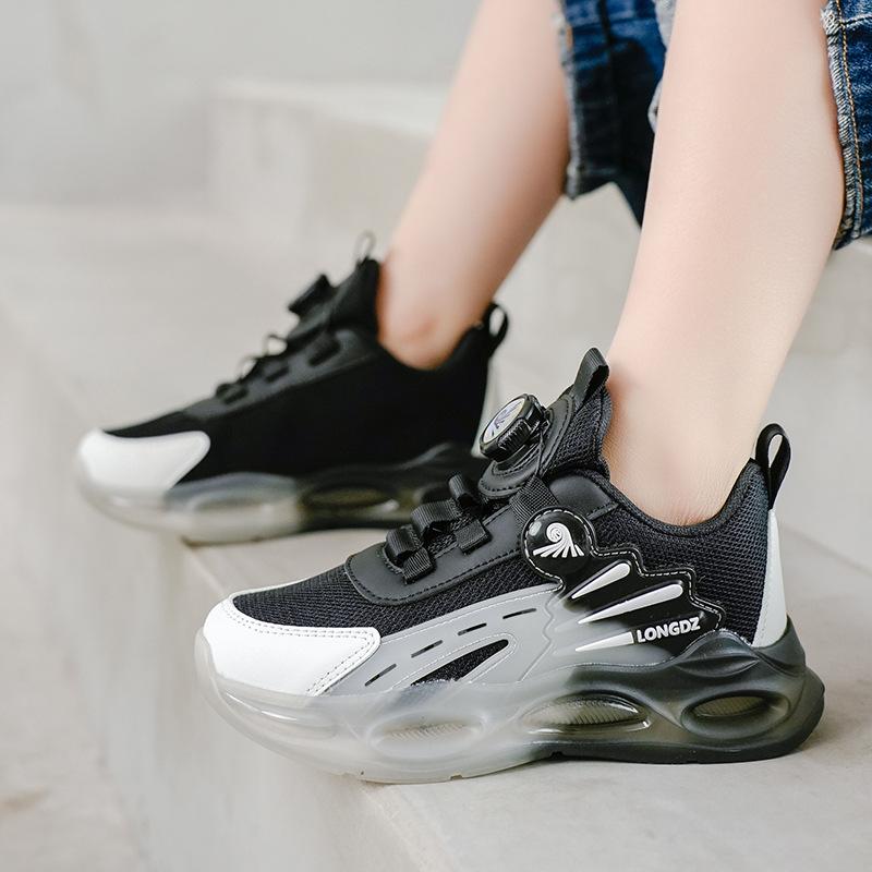 Boys' Shoes 2025 Spring and Summer New Mesh Breathable Non-slip Rotating Buckle Soft Sole Lightweight Small Shoes Tide