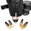 Suede Low Heeled Women's Shoes with Soft Sole, Comfortable Pointed Flat Sole, Single Shoe, Elastic Small Square Toe Shoes
