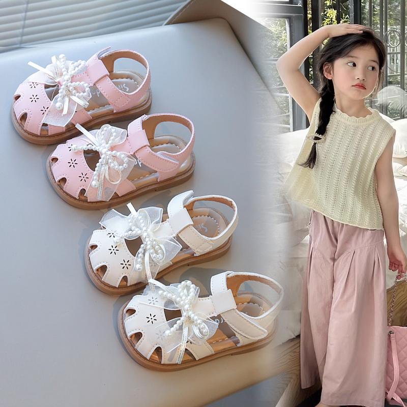School Girl'S Princess Shoes Supper Nice Anti-Slip Beach Shoes New Style Baby Girls Ribbons Shoes Toddler Student Sandals