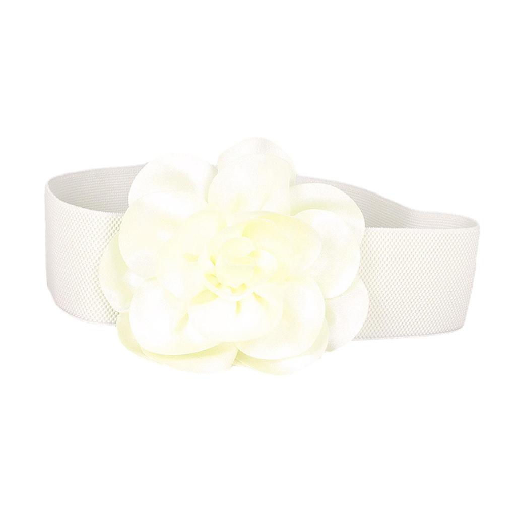 Wide Belt for Dress Elastic Waist Belt Big Flower Cinch Belt Waistband Elegant