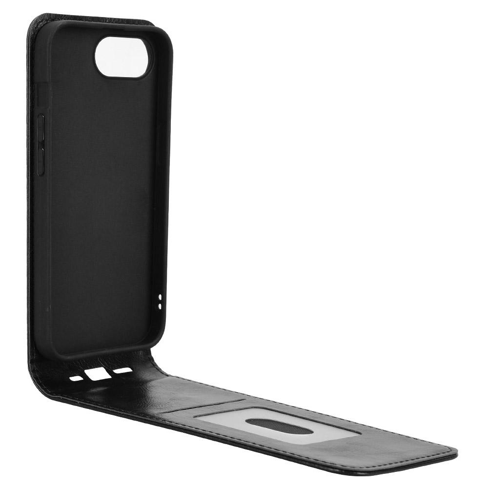 

For iPhone 16e Case with Card Slot Magnetic Vertical Flip Leather Phone Cover Orange