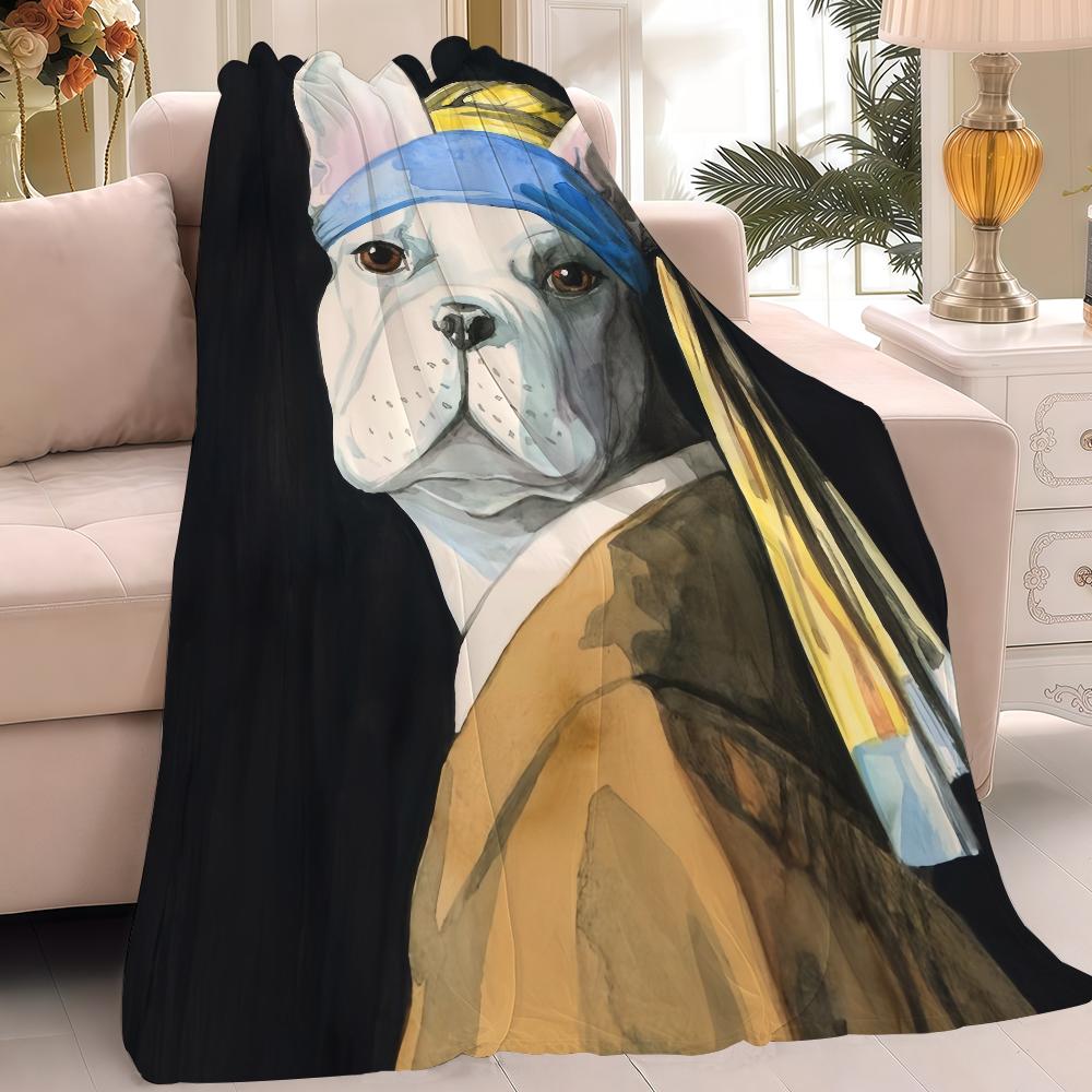 Cute Animal Sheep Dog Blanket Warm Soft Suitable For Bedroom Sofa Bed Living Room Office Travel Camping Gifts