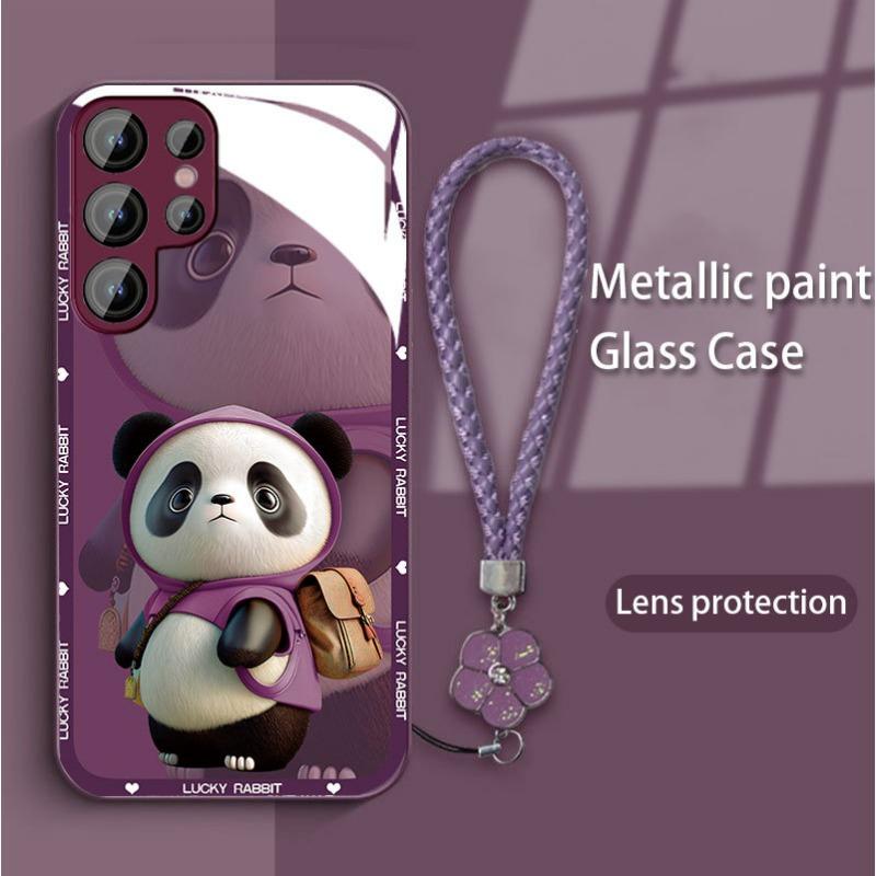 Panda Suitable for Samsung S24ULTRA Mobile Phone Case New A53 Skin-friendly Glass S22 Creative S23 All Inclusive A14