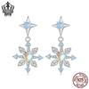 Everlee Exquisite Iridescent Snowflake Stud Earrings In S925 Sterling Silver - Holiday Jewelry for Women