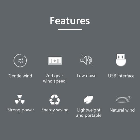 Home Office Mini Bladeless 2 Speed Electric USB Desktop Air Cooling Tower Fan