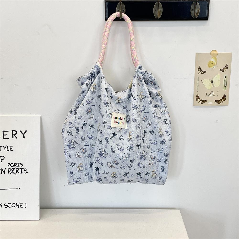 444 Мультяшная холщовая сумка с тиснением женская сумка большой вместимости сумка для покупок студенческая школьная сумка 1364₽