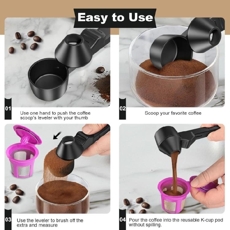 Misurino a Coperchio Scorrevole per Caffè in Polvere Design Anti-Sversamento con Mini Filtro Plastica Resistente Strumento da Cucina per Casa Ufficio