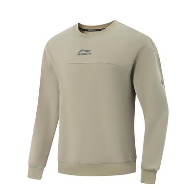 Li Ning JB Serie Lockerer Schnitt Langarm Rundhals Buchstabenlogo Sweatshirt Herren Sweatshirt AWDV545-3