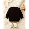 Sweet Cartoon Print Pattern, Comfortable and Simple Baby Round-neck Sweatshirt for 0-3 Year Old Baby Girls