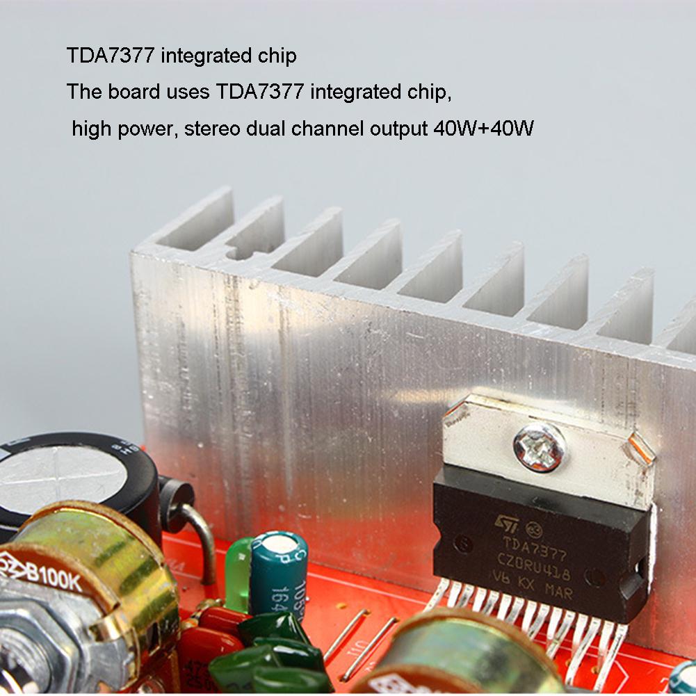Amplificateur Audio Stéréo TDA7377 - 2x30W (Max 2x35W) - Alimentation 12V DC - Pour Voiture, Home DIY - Avec Entrée 3,5mm