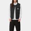 Carhartt WIP SS24 Skyton Vesta Tkaný čtvercový štítek Zapínání na patentky Kulatý výstřih Vesta Pánské vesty Černá I032989-89-XX