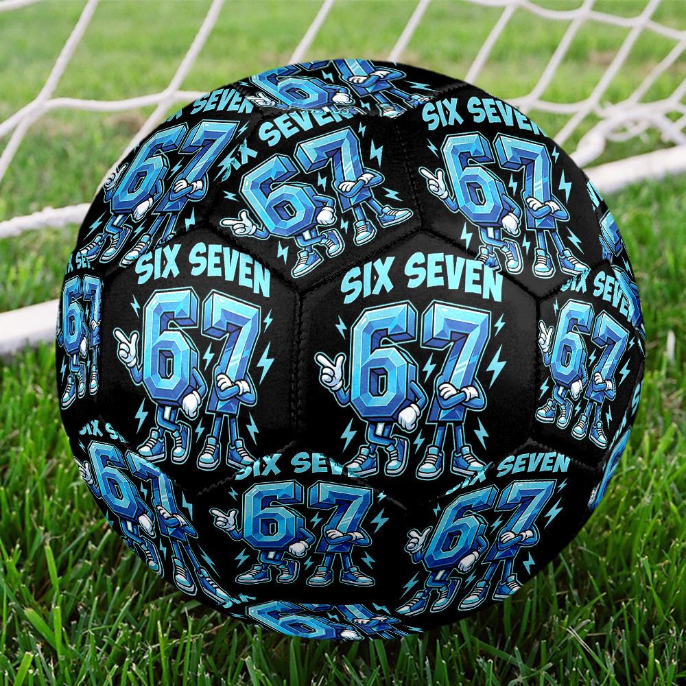 1pc Six Seven Energy Theme Soccer Ball Football, Size 5, Lightweight PVC, Outdoor Training Soccer Ball,Gift C6551