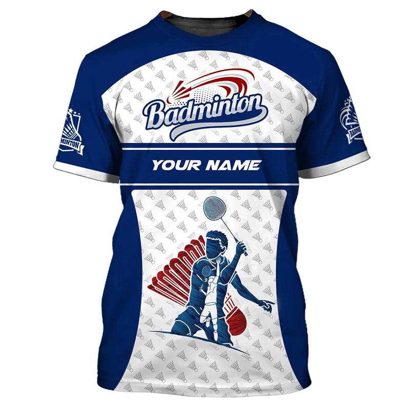 Badminton Sport T-shirt Men's Clothing Cool Novel 3D Print Sports Quick Dry Short Sleeve T Shirts Summer Gym Fitness Custom Tee