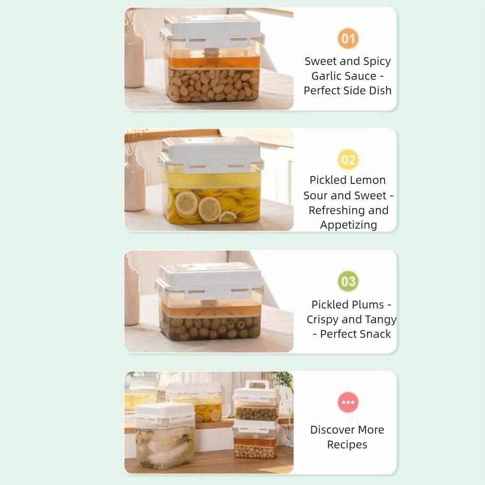 5L Kimchi Press Container Transparent Fresh Keeping Box Portable Ferment Storage Container Travel