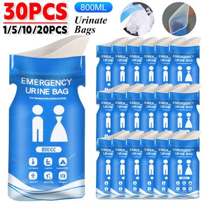 1-30PCS Outdoor Emergency Urine Bags 850ml Disposable Travel Mobile Toilet Portable Urinal Bag for Female Baby Male Vomiting Bag