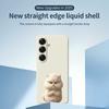 For Samsung Galaxy S25 Case Angry Cat Pattern Printing Straight Edge TPU Phone Back Cover