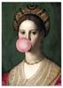 Canvas Painting Portrait of a Woman Chewing Gum