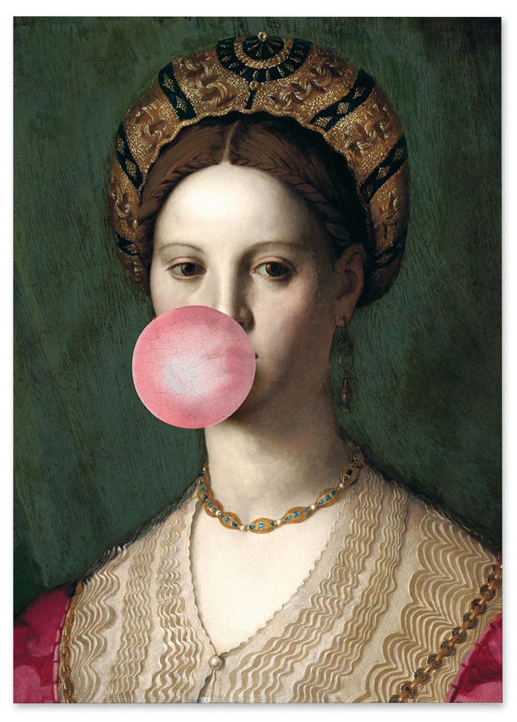 Poster Portrait of a Woman Chewing Gum