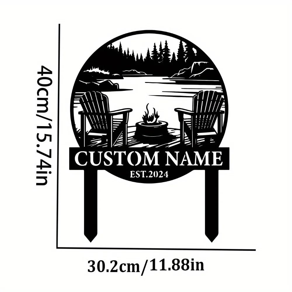 Custom Metal Art Deco Garden Sign Personalized Outdoor Wall Decor Rustic Thanksgiving Nature Inspired