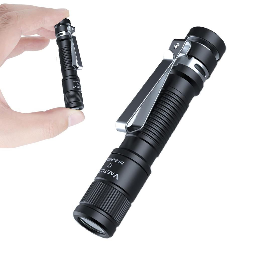 Vastlite i7 Mini EDC Rechargeable Keychain 545 Lumens Compact Portable Mini Key Ring Light with Magnet and Portable Aluminum Flashlight, Clip,