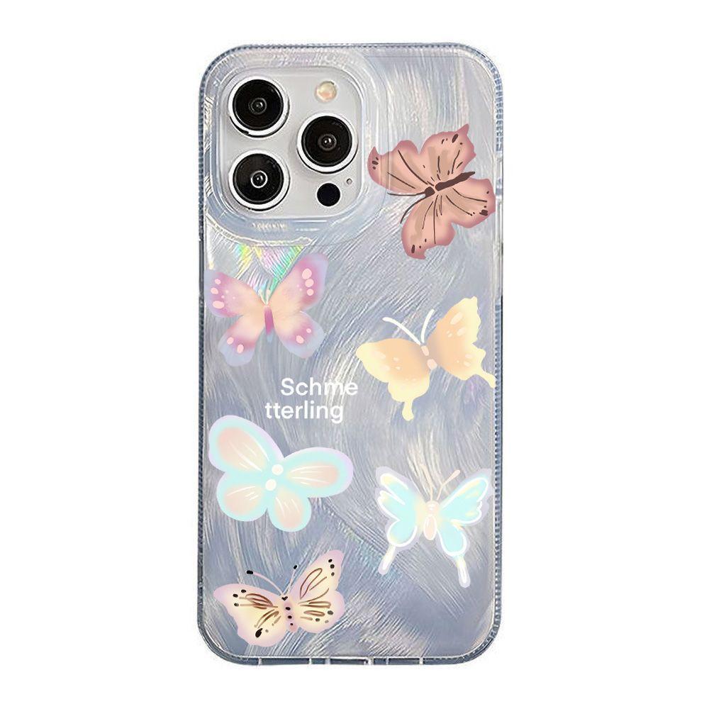 Color small butterfly for iPhone17promax Apple 17 laser mobile phone case 16/15 large hole 15 factory