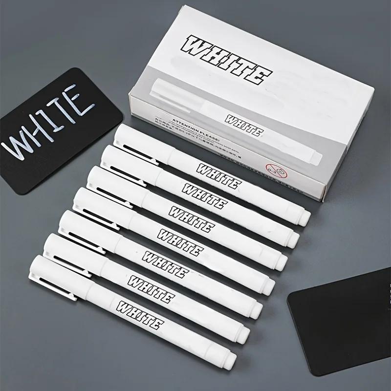 10pcs Waterproof White Paint Marking Pen | Suitable for DIY, Graffiti, Wood, Glass, Painting, Faux Leather, and Ledger