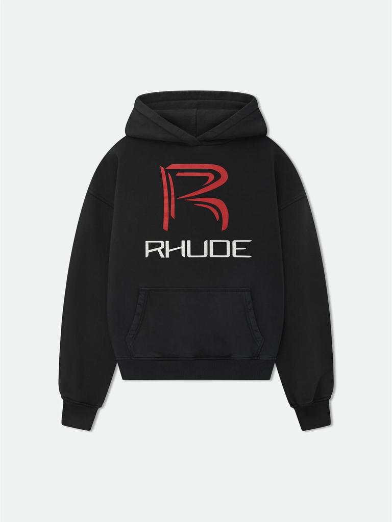 25SS RHUDE Geometric Hooded Sweatshirt - Men's Trendy European & American Style Jacket