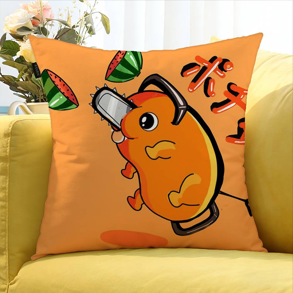 P-Pochita World Various Sizes Square Pillow Case For Car Home Bedchamber Decor