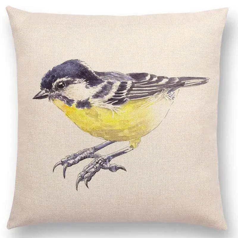 

Newest Birds Painting Cushion Cover Robin Titmouse Toucan Fairy Sparrow Firecrest Cardinal Bullfinch Design Availablea,(9) 66x66cm