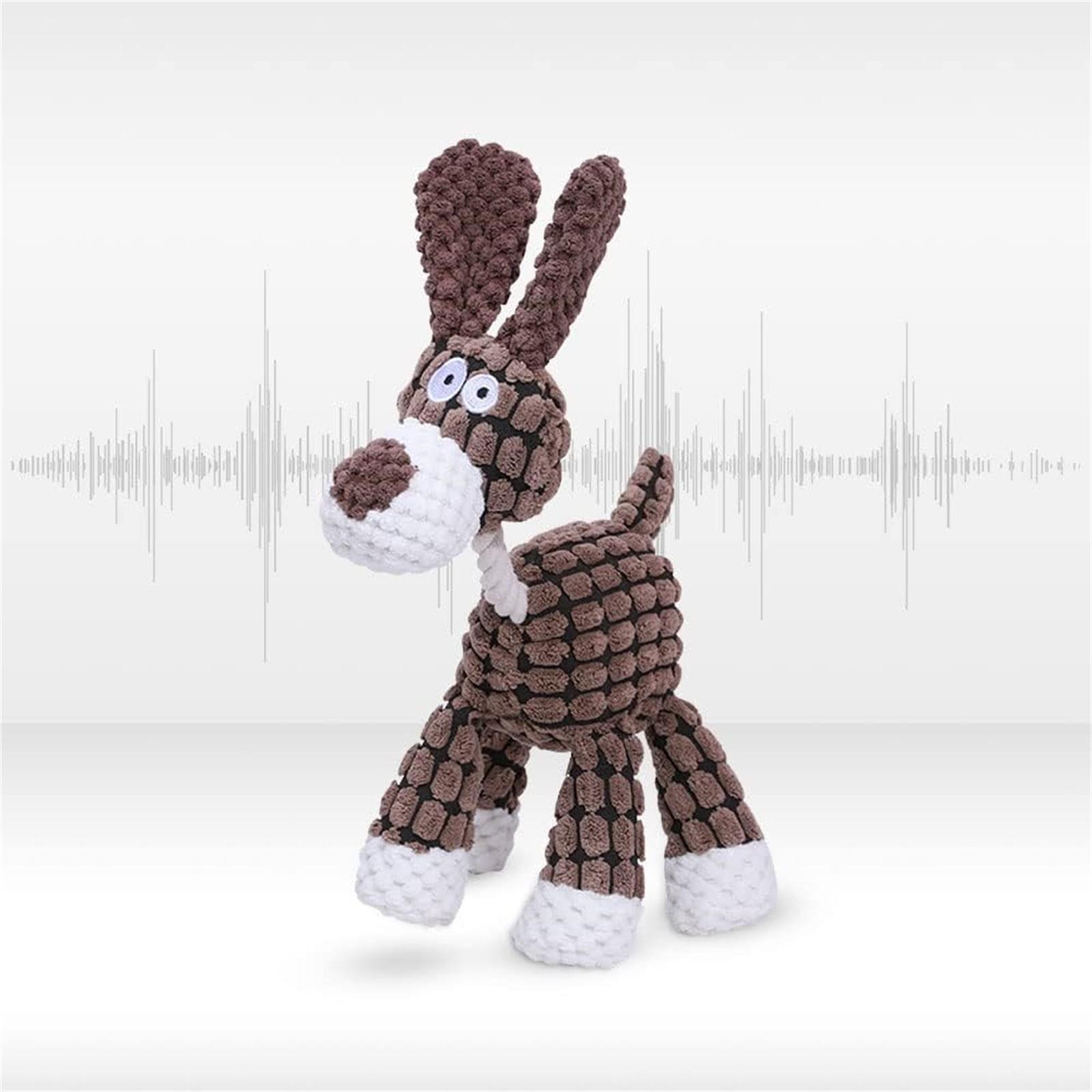 

Игрушка для жевания в виде осла из вельвета, новая пищалка для щенков, плюшевая игрушка для моляров, игрушки для жевания для щенков, собак маленьких, средних и крупных пород коричневый