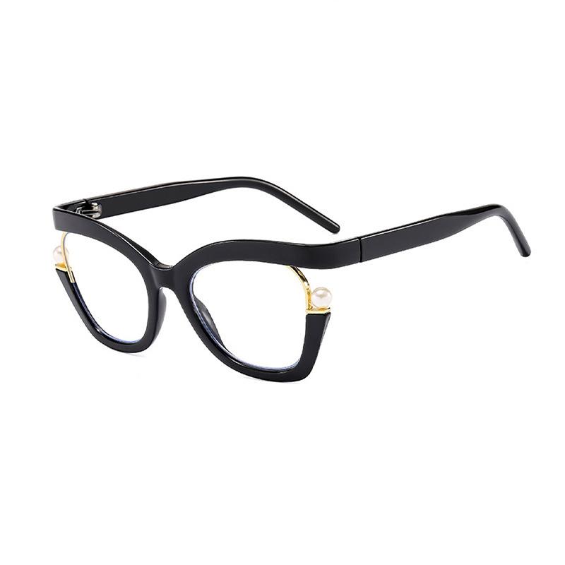 Pearl irregular glasses frame, new reading glasses, personalized large frame, European and American retro trendy rainbow women's glasses