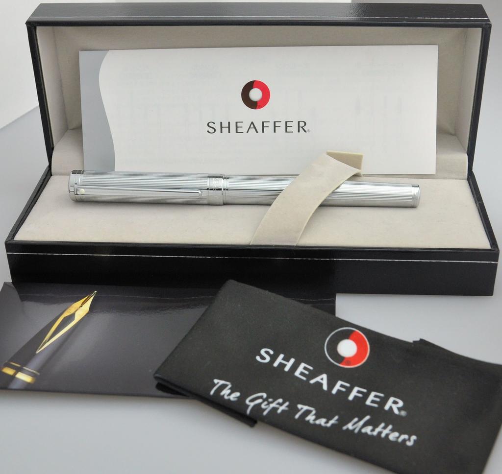 SHEAFFER Intensity Line Chrome Fountain Pen, Medium, ITS9238PN-M