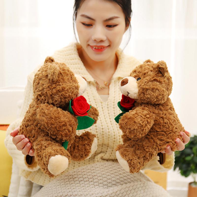 Rose Teddy Bear Plush Doll - Cute Gift for Girls