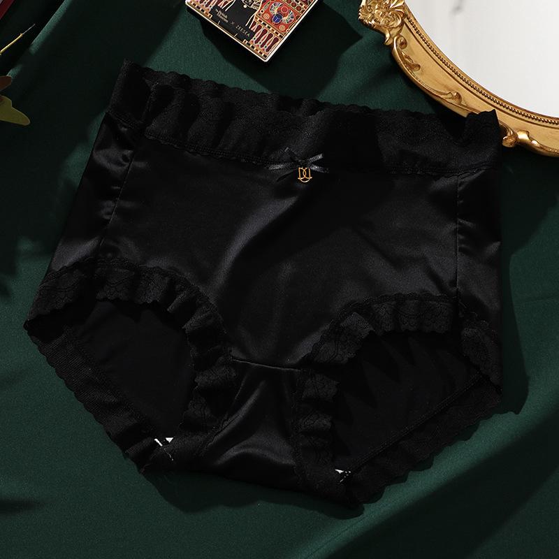 Large Size Female Spring and Summer Lace Light Luxury Silk Satin Ice Silk Briefs