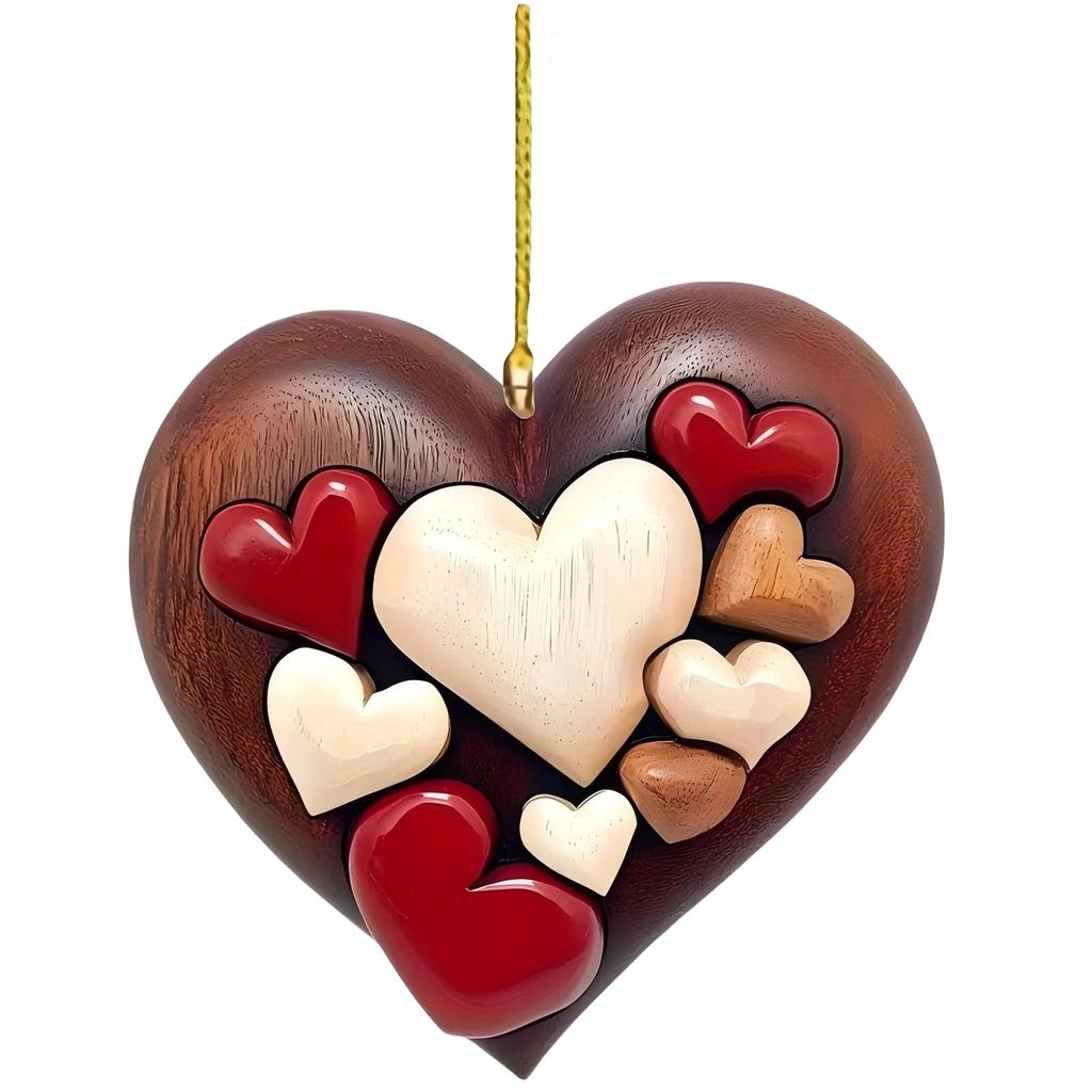 2DWooden Heart Valentine's Day Gift Vintage Home Decoration Crafts Wedding Decoration Venue Layout