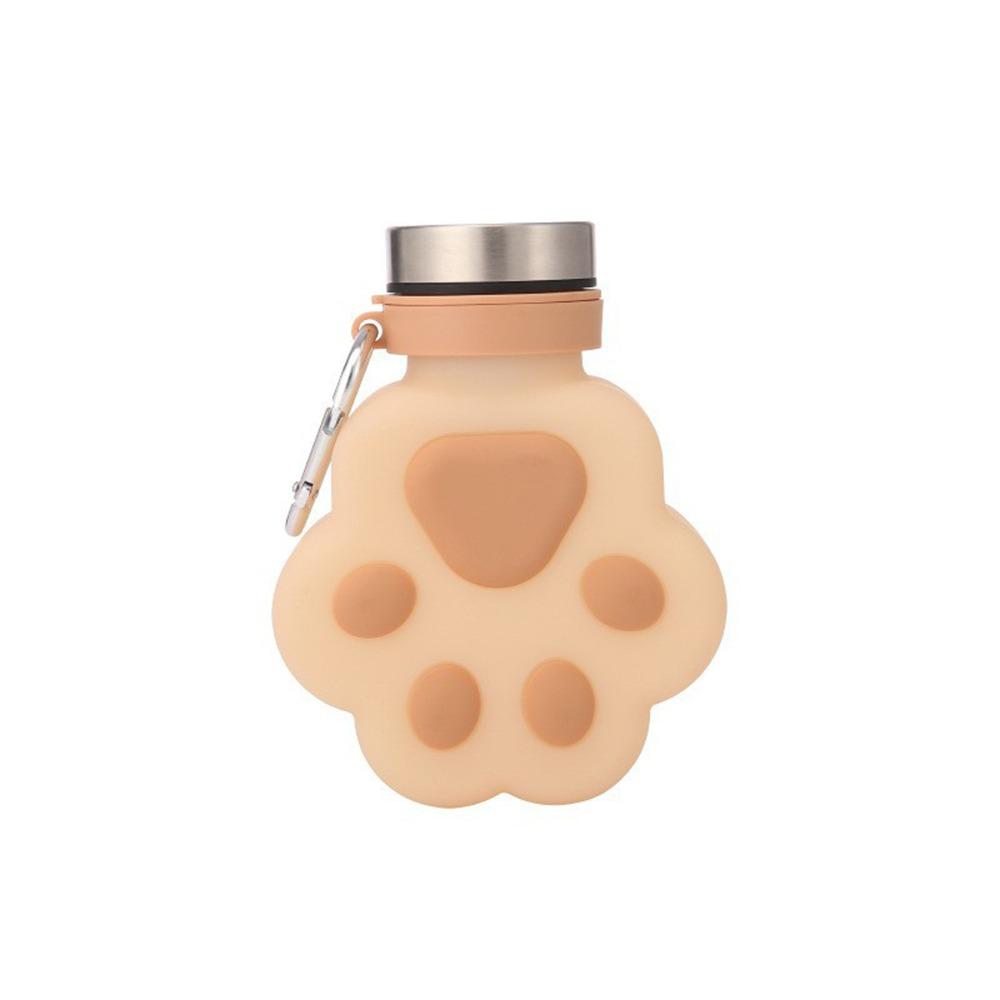 

Wide Mouth Cat Paw Water Cup Foldable Silicone Sports Kettle Children Drinking Bottle Travel Use кавовий